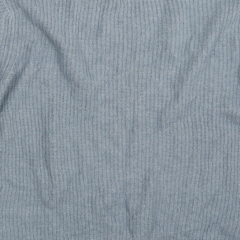 Marks & Spencer Womens Blue Crew Neck Acrylic Pullover Jumper Size 8