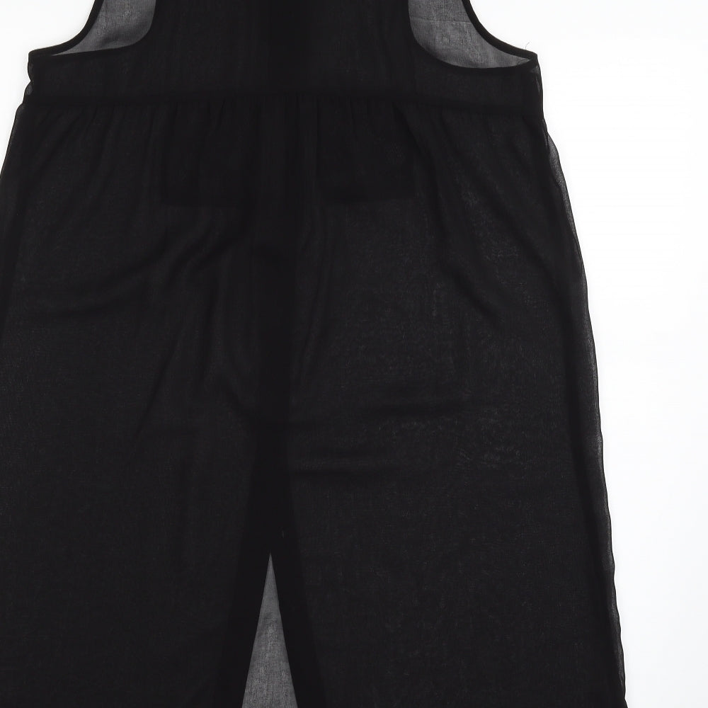 G21 Womens Black Polyester Basic Button-Up One Size Collared