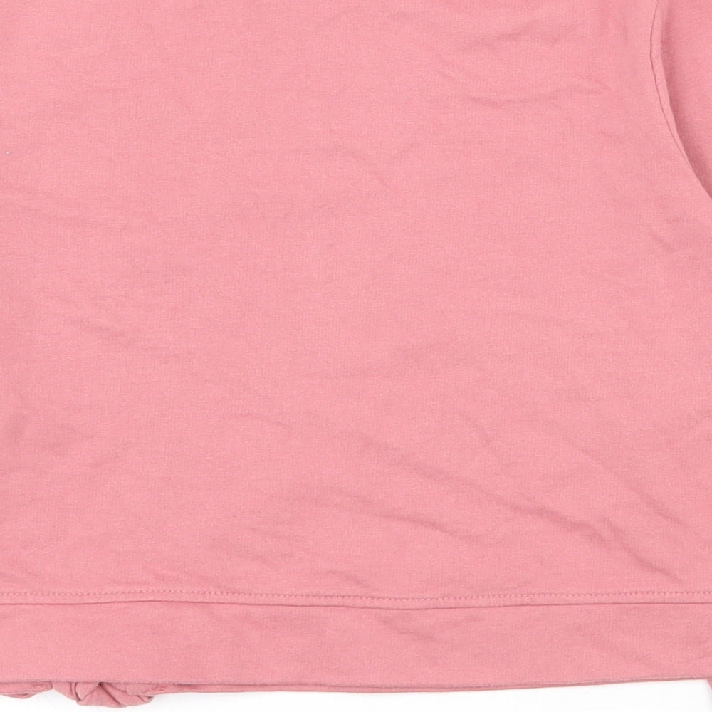 George Girls Pink Cotton Pullover Sweatshirt Size 10-11 Years Pullover - Tie at bottom