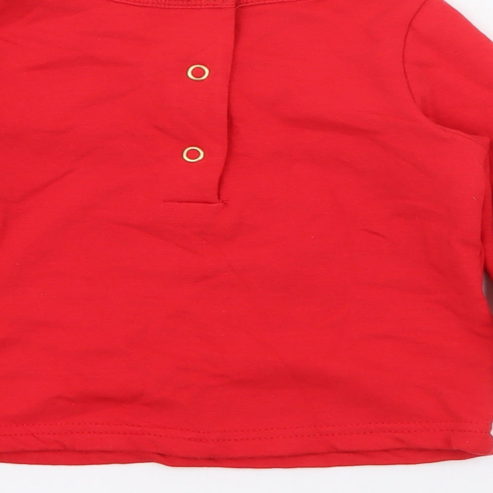 Disney Baby Baby Red Cotton Pullover Jumper Size 6-9 Months Snap - Mickey Goofy