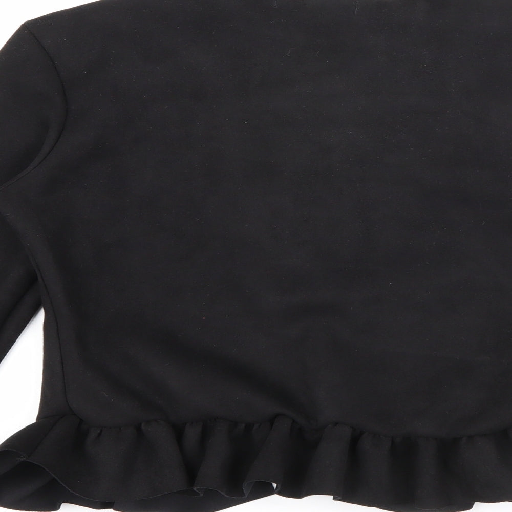 Prague Womens Black Round Neck Polyester Cardigan Jumper Size 8