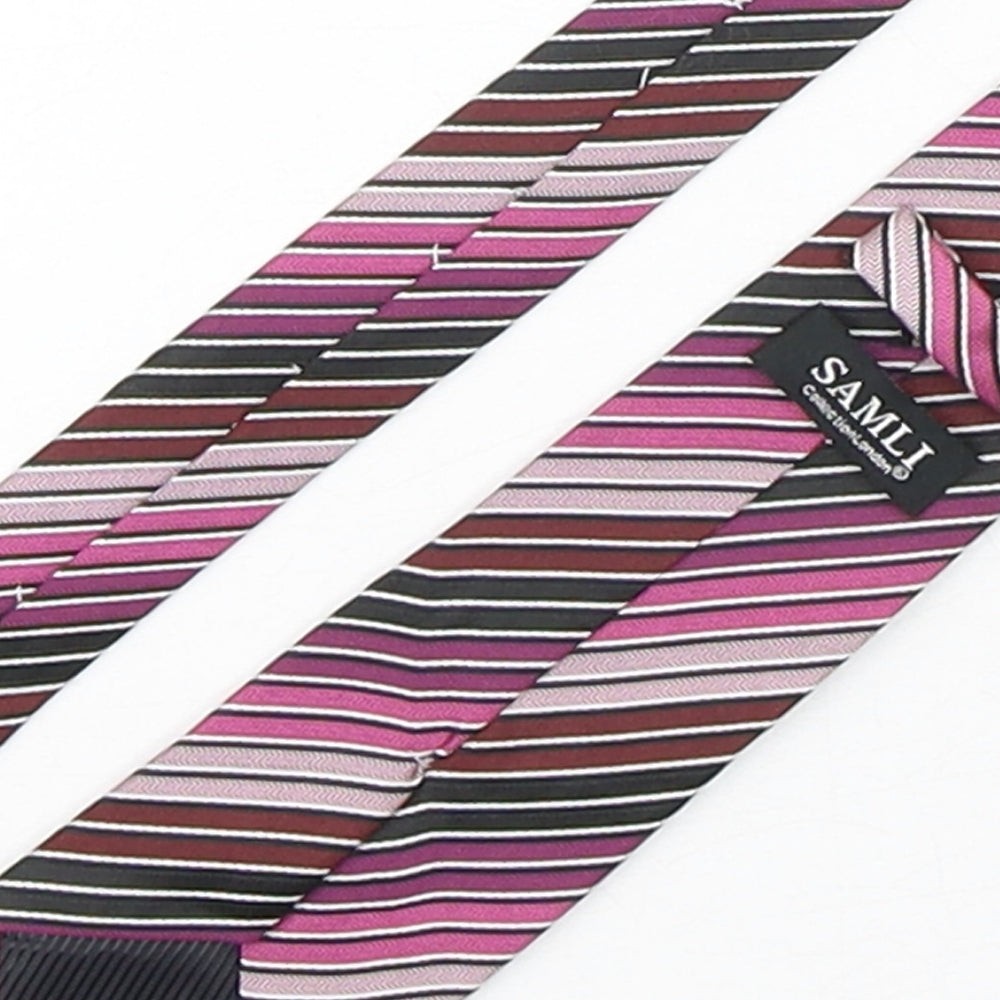 Samli Mens Multicoloured Striped Polyester Pointed Tie One Size
