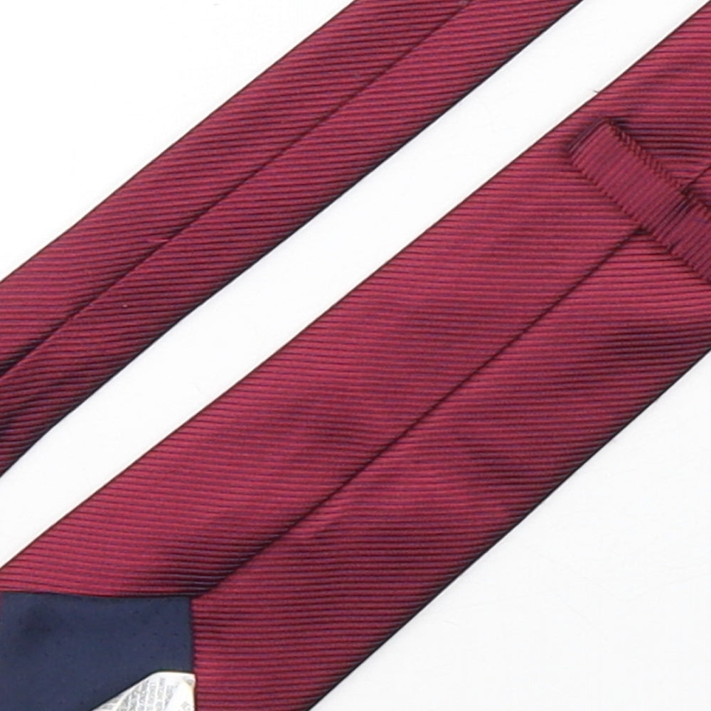 Marks & Spencer Mens Purple Striped Polyester Pointed Tie One Size