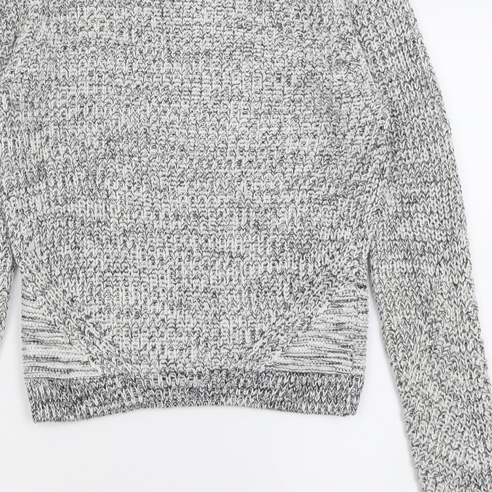 H&M Womens Grey Crew Neck Cotton Pullover Jumper Size XS