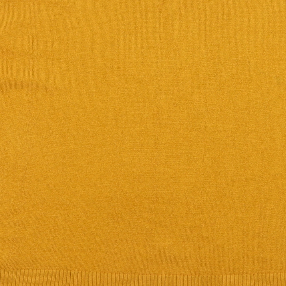 New Look Womens Yellow Crew Neck Acrylic Pullover Jumper Size 12