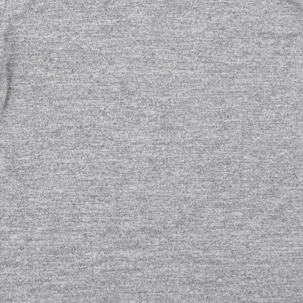 Silk Womens Grey Colourblock Polyester Basic T-Shirt Size M Crew Neck - Red