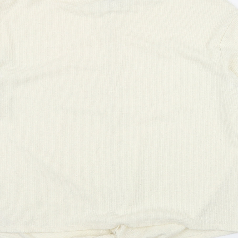 NEXT Womens Ivory Round Neck Polyester Pullover Jumper Size 14