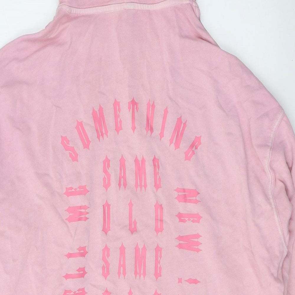 H&M Womens Pink Cotton Pullover Hoodie Size L Pullover - Tell me something new
