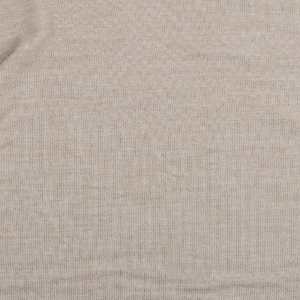 H&M Womens Beige High Neck Polyester Pullover Jumper Size S