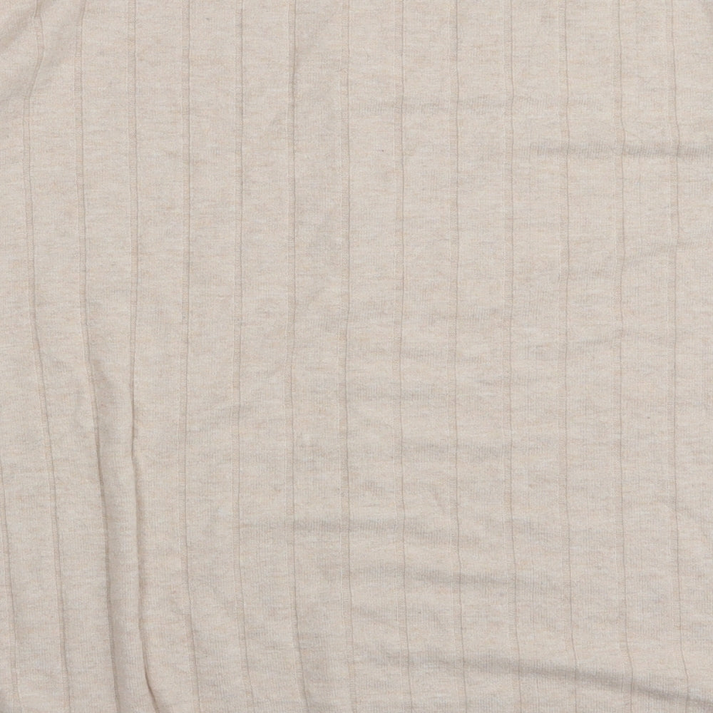 Nutmeg Womens Ivory Round Neck Polyester Pullover Jumper Size 12