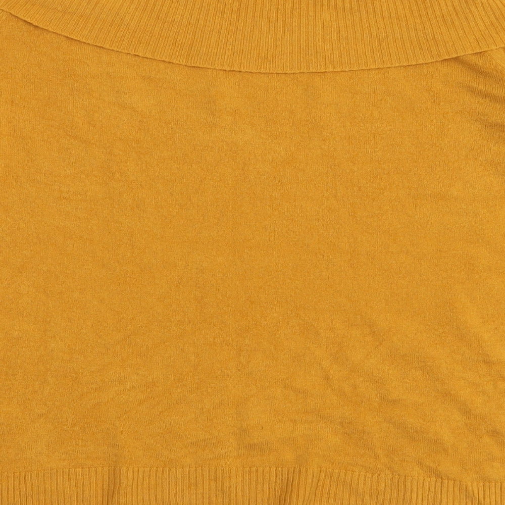 TU Womens Yellow Roll Neck Acrylic Pullover Jumper Size 14