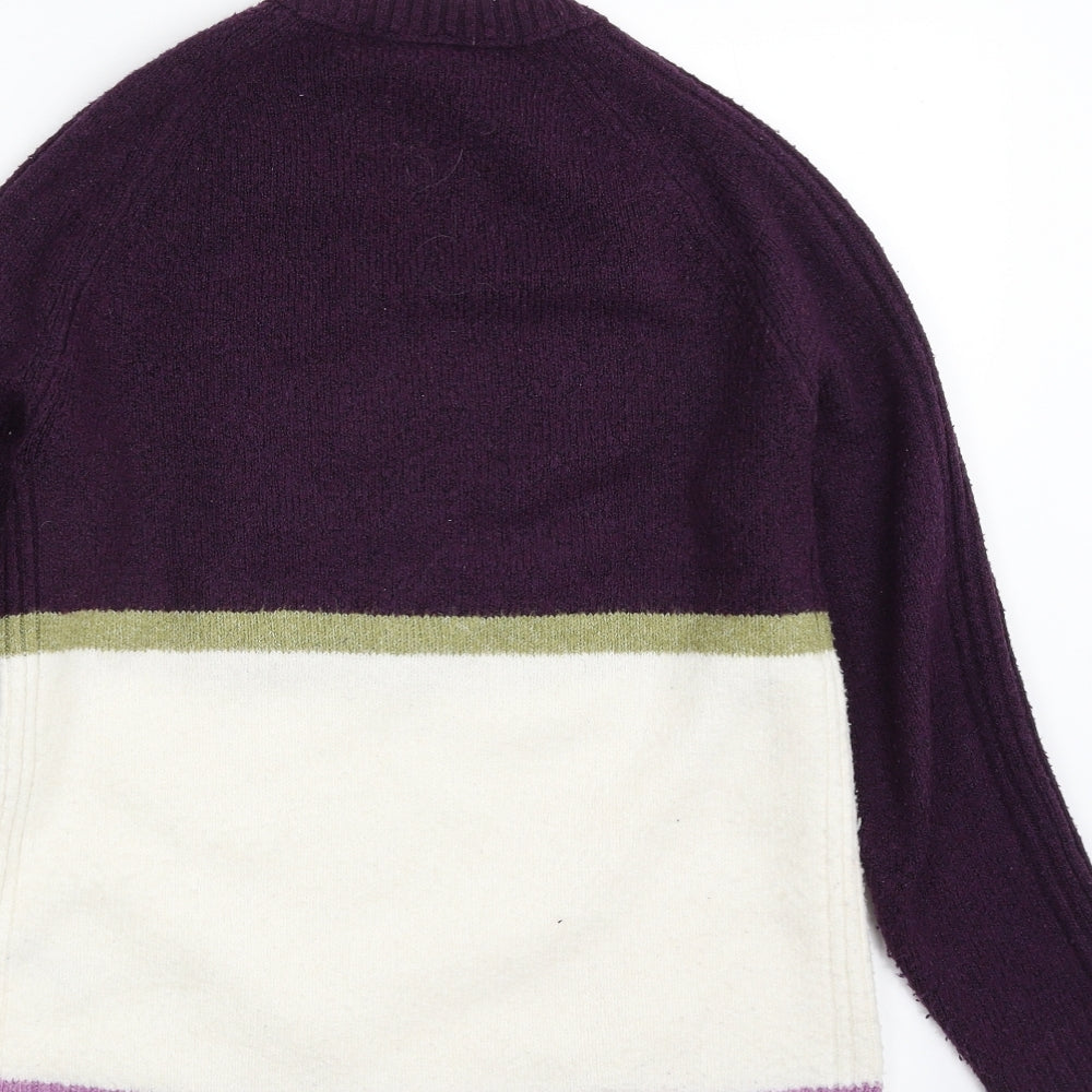 Marks & Spencer Womens Purple Crew Neck Acrylic Pullover Jumper Size S