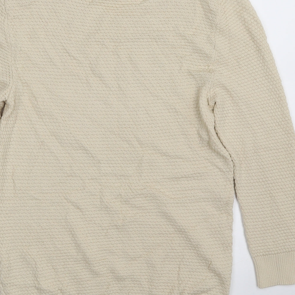 Principles Womens Beige Crew Neck Acrylic Pullover Jumper Size 12