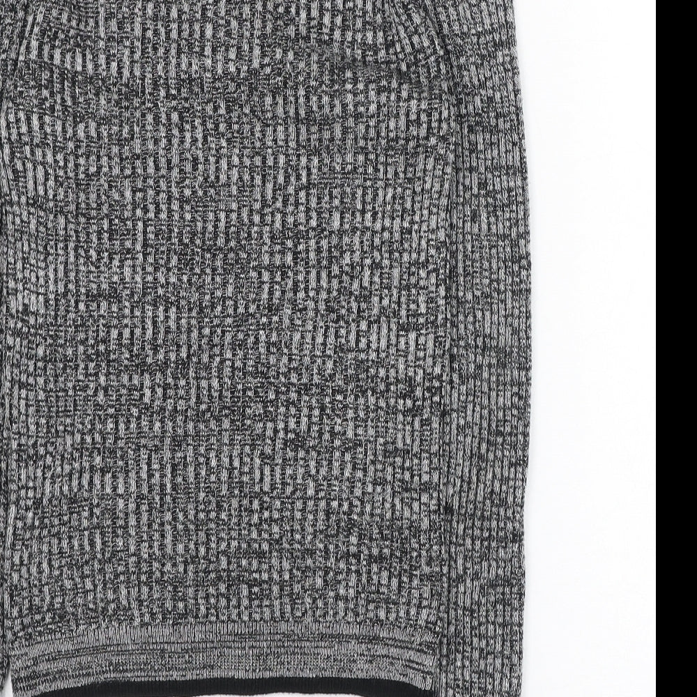 Topshop Womens Grey Round Neck Acrylic Pullover Jumper Size 6