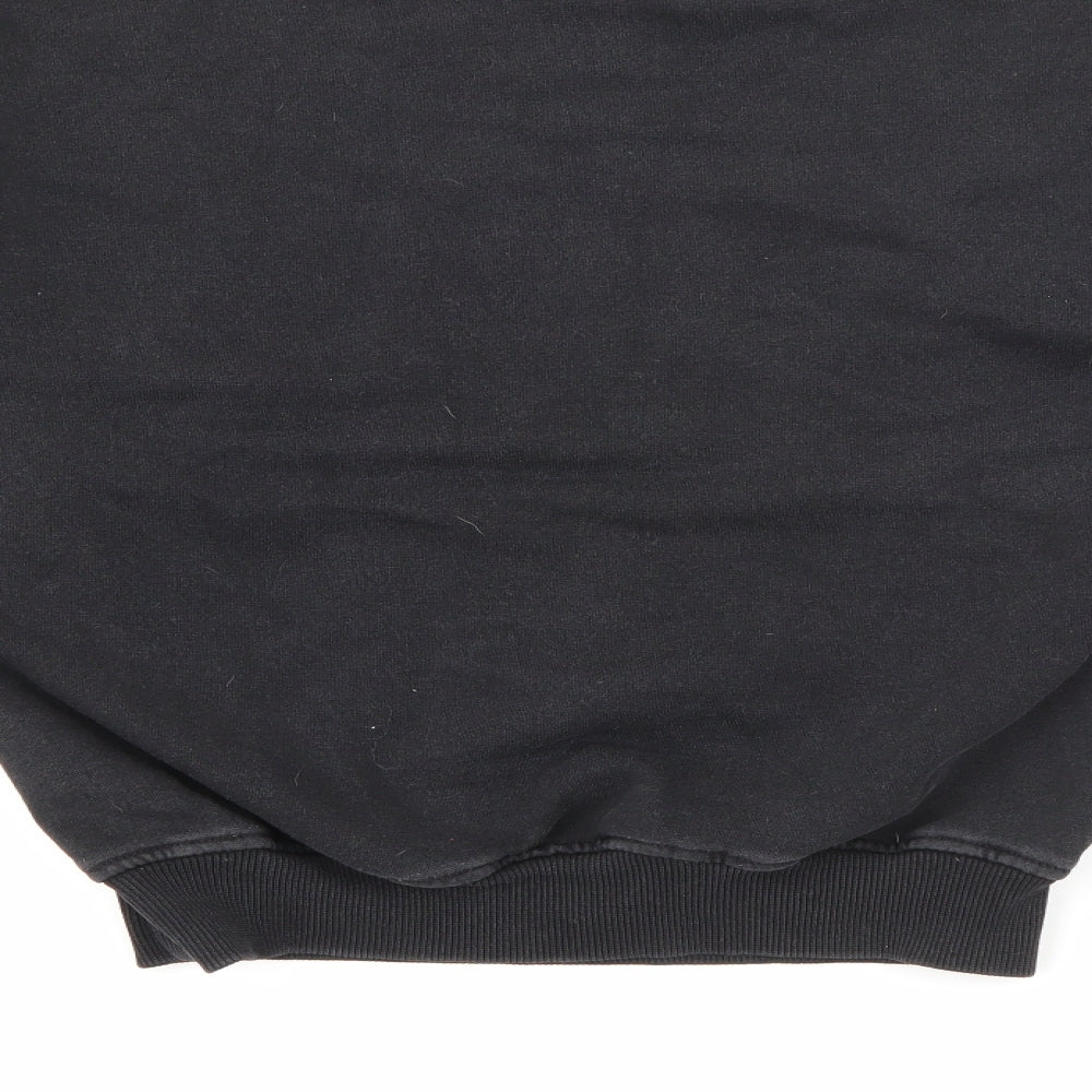 H&M Womens Black Crew Neck Cotton Pullover Jumper Size S