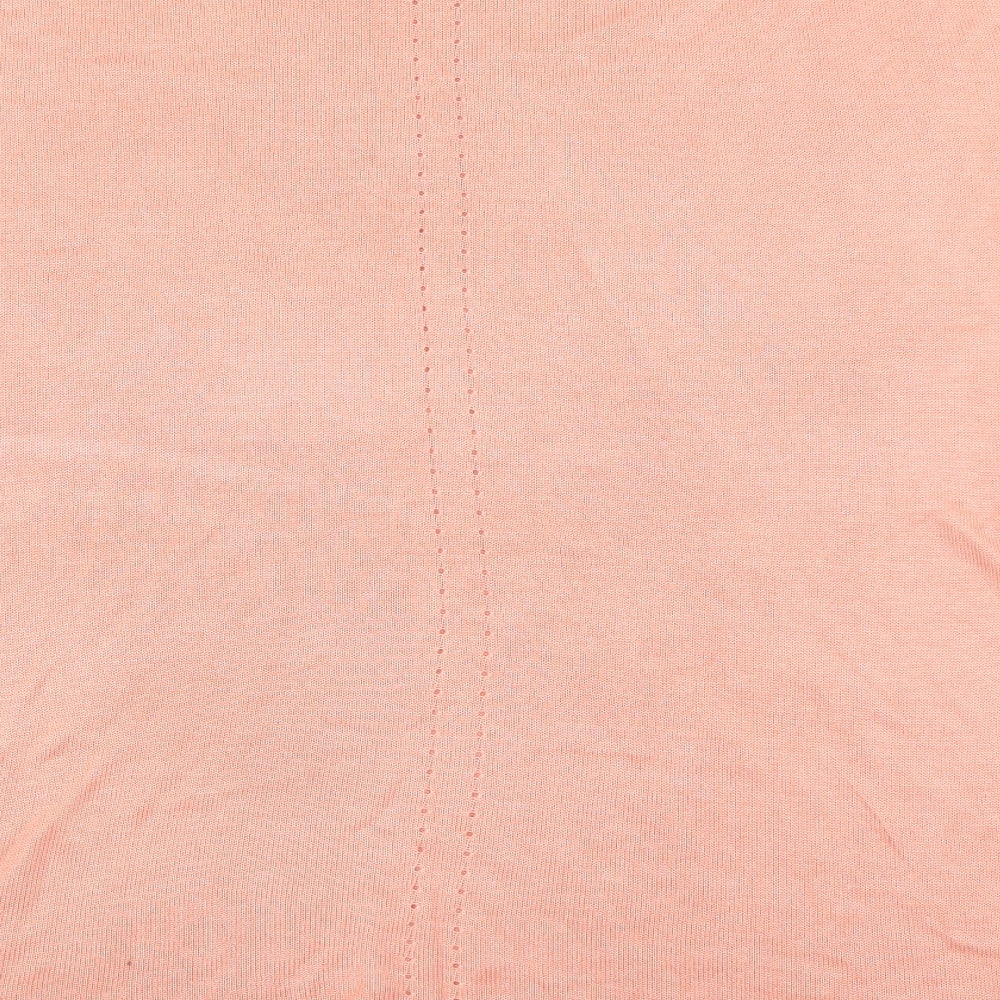 NEXT Womens Orange Round Neck Viscose Pullover Jumper Size 16