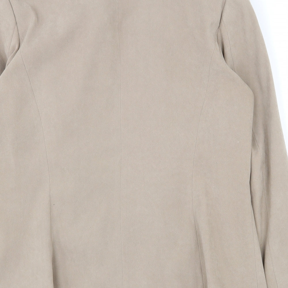 Mia Moda Womens Beige Jacket Size 12 Zip