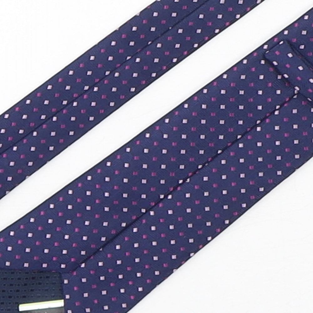 Marks & Spencer Mens Purple Geometric Polyester Pointed Tie One Size