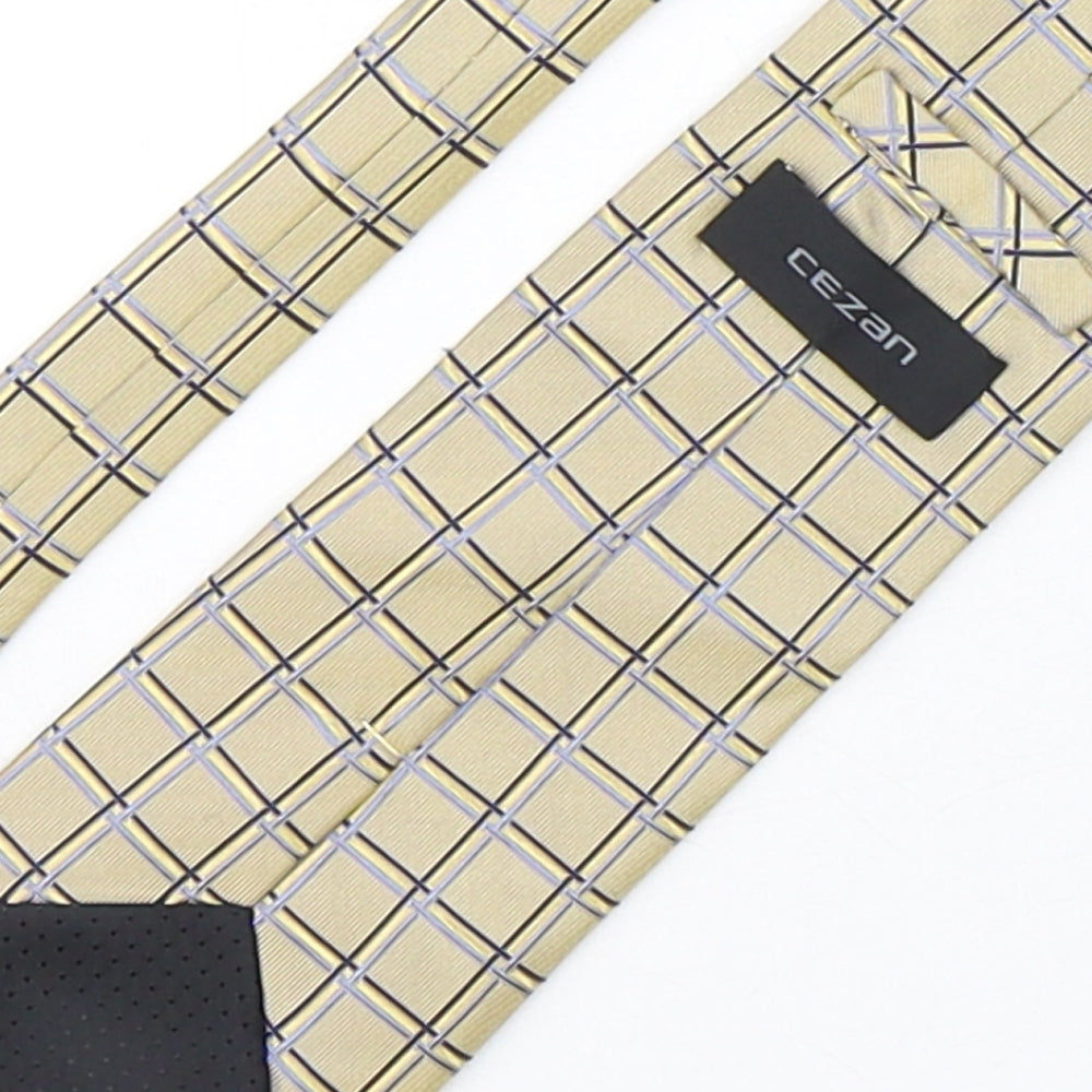 Cezan Mens Multicoloured Plaids & Checks Silk Pointed Tie One Size