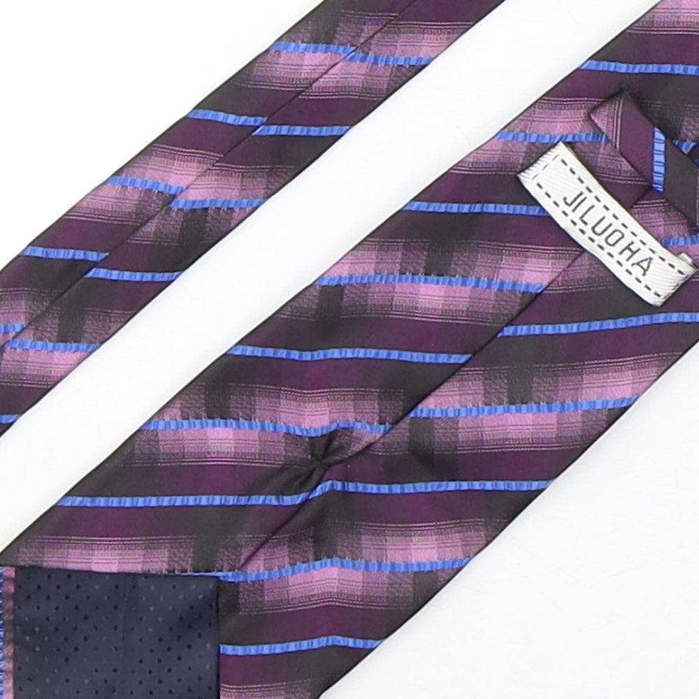 Jiluoha Mens Multicoloured Striped Polyester Pointed Tie One Size