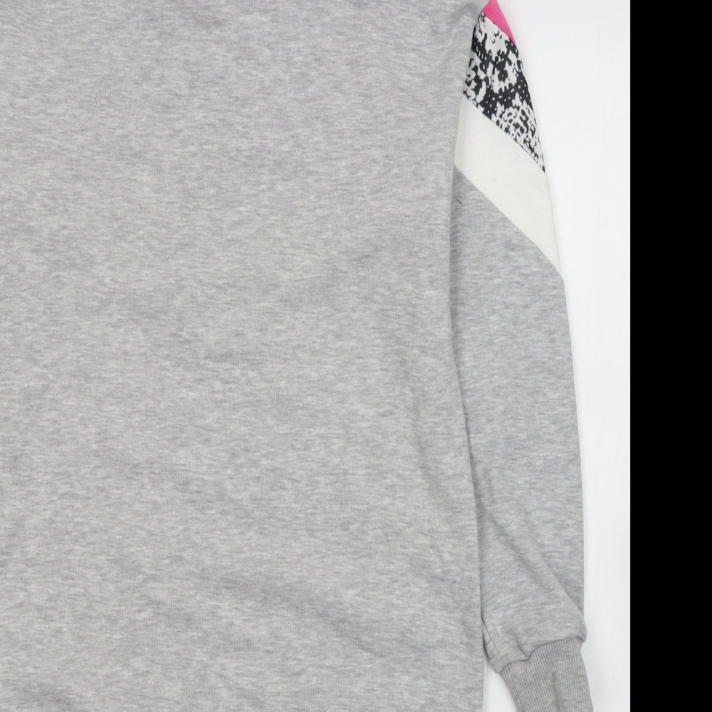 Matalan Girls Grey Cotton Tunic Sweatshirt Size 13 Years Pullover