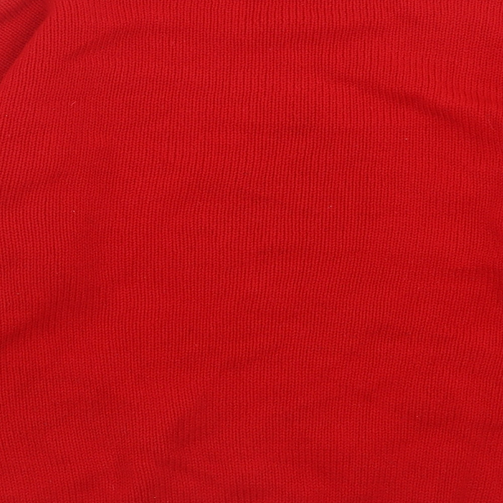 Fashion Force Mens Red High Neck Acrylic Pullover Jumper Size M - Christmas Jumper