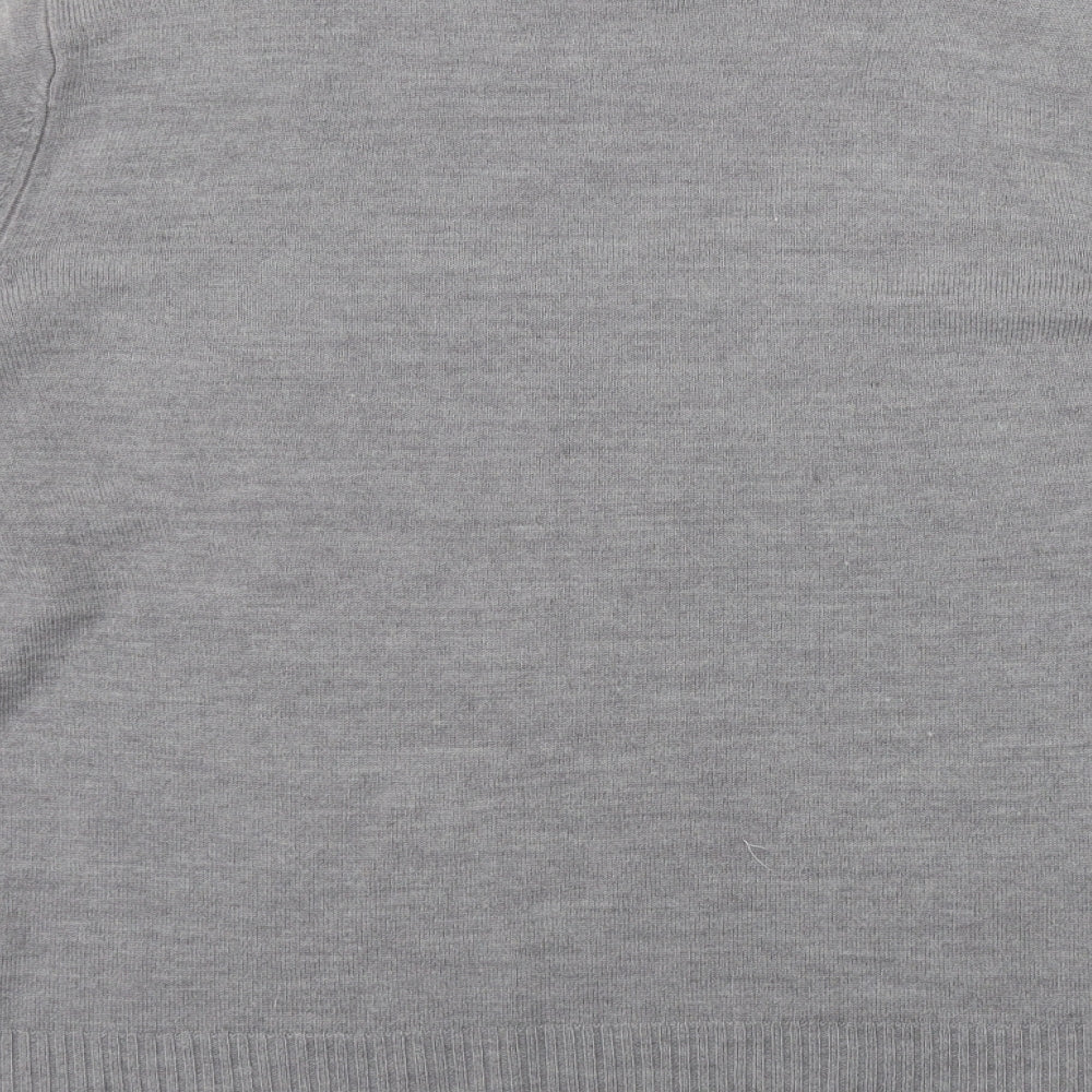 Papaya Womens Grey Scoop Neck Acrylic Pullover Jumper Size 16