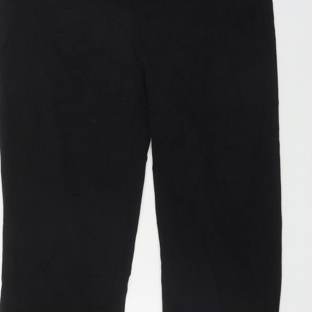 Marks and Spencer Womens Black Polyester Trousers Size 12 L31 in Regular Zip