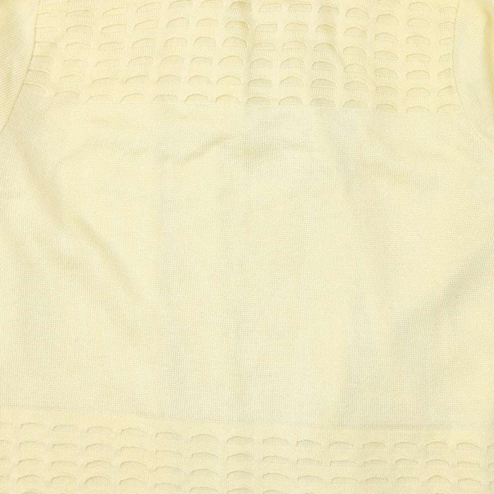 Emma Collection Womens Yellow V-Neck Acrylic Cardigan Jumper Size M - Size M/L