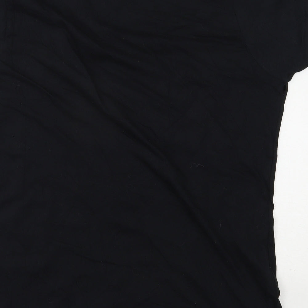 Gildan Womens Black Cotton Basic T-Shirt Size 2XL Round Neck - Made in 1958
