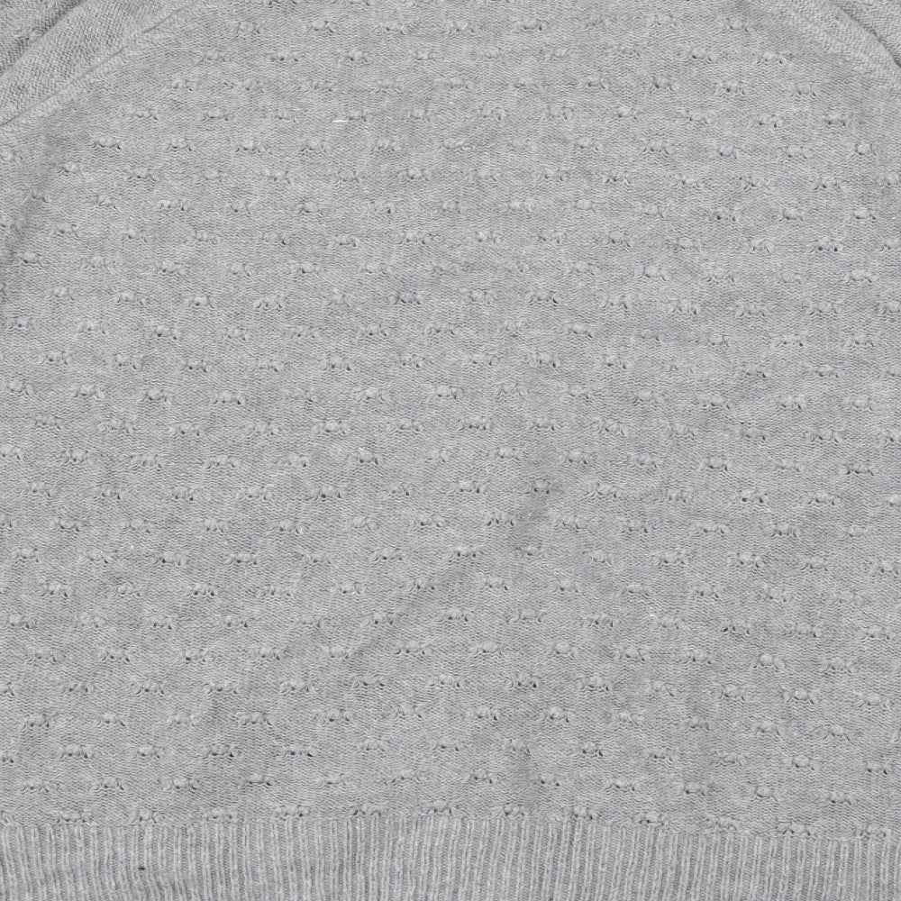 Topshop Womens Grey V-Neck Cotton Cardigan Jumper Size 10