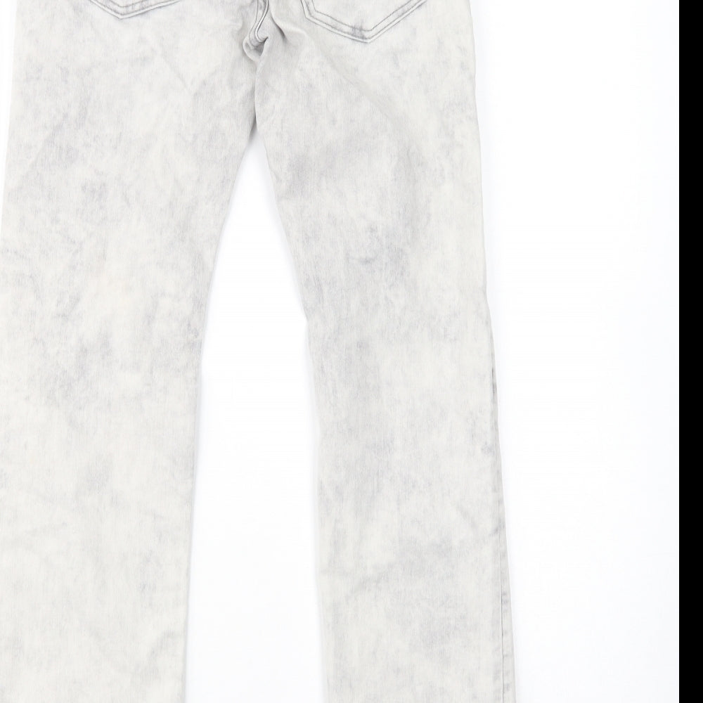 Gap Girls Grey Batik Cotton Straight Jeans Size 12 Years Regular Button