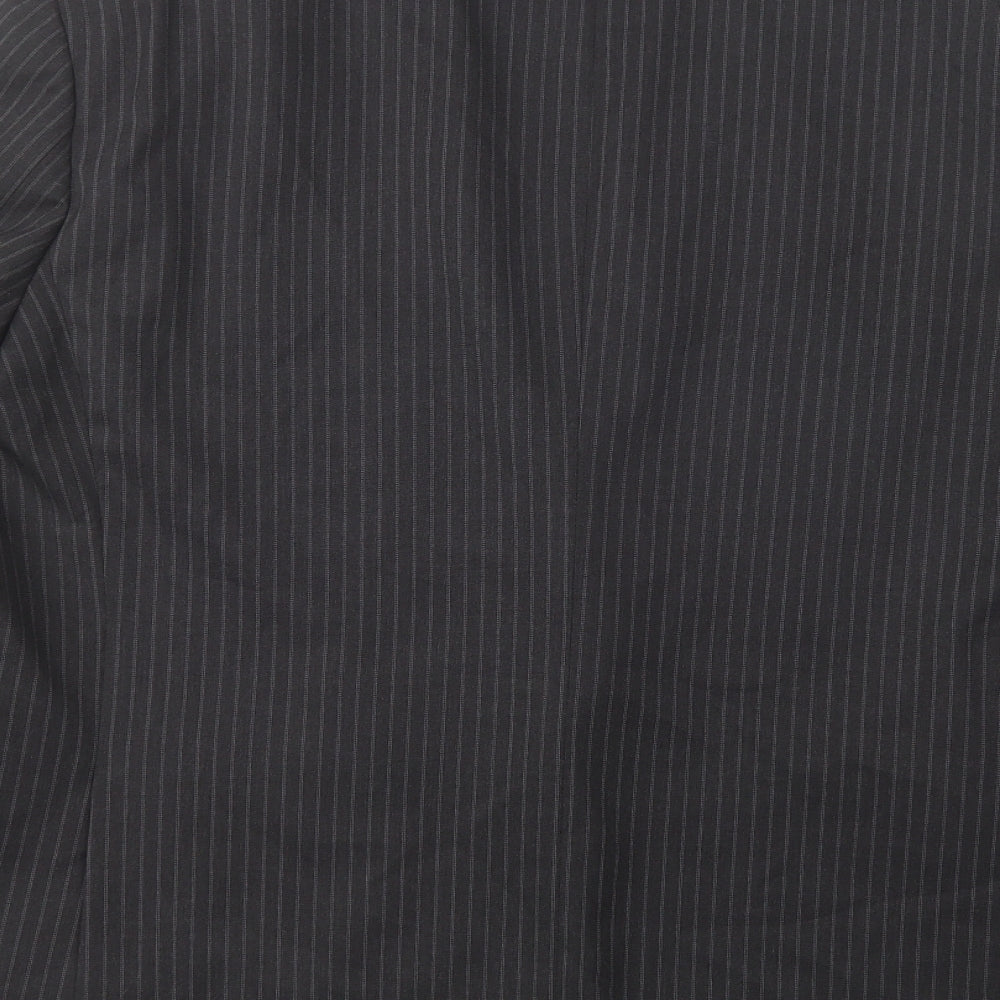 Impressions Mens Grey Striped Jacket Blazer Size L Button