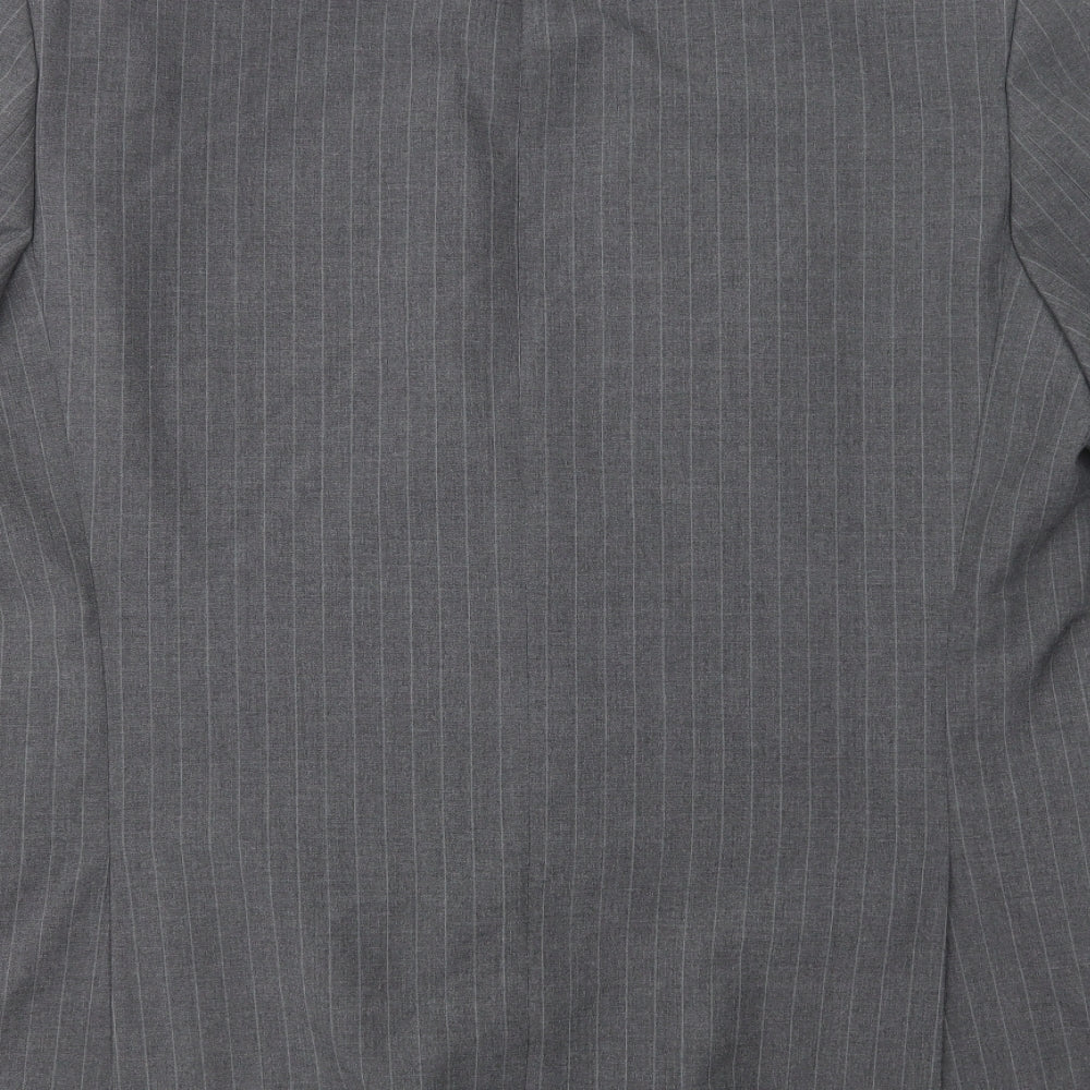 Scott International Mens Grey Striped Gilet Blazer Size L Button