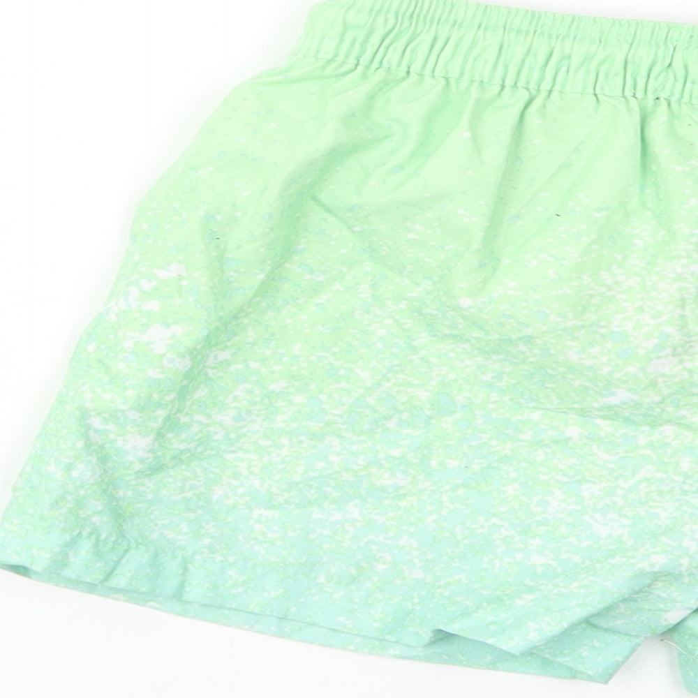 Matalan Boys Green Geometric Polyester Bermuda Shorts Size 4-5 Years Regular Drawstring - Chill