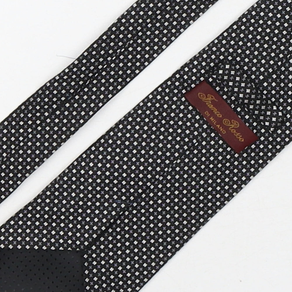 Franco Rosso Mens Multicoloured Geometric Silk Pointed Tie One Size