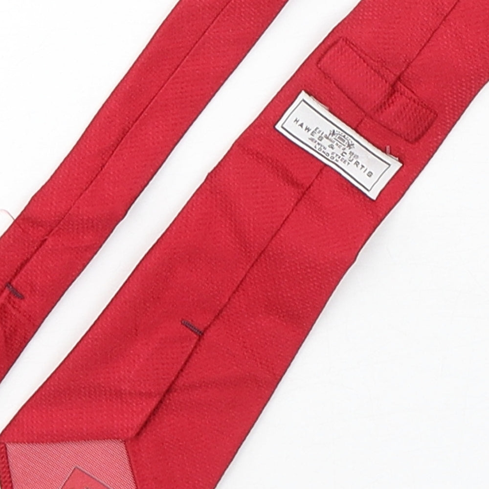 Hawes & Curtis Mens Red Grenadine Silk Pointed Tie One Size