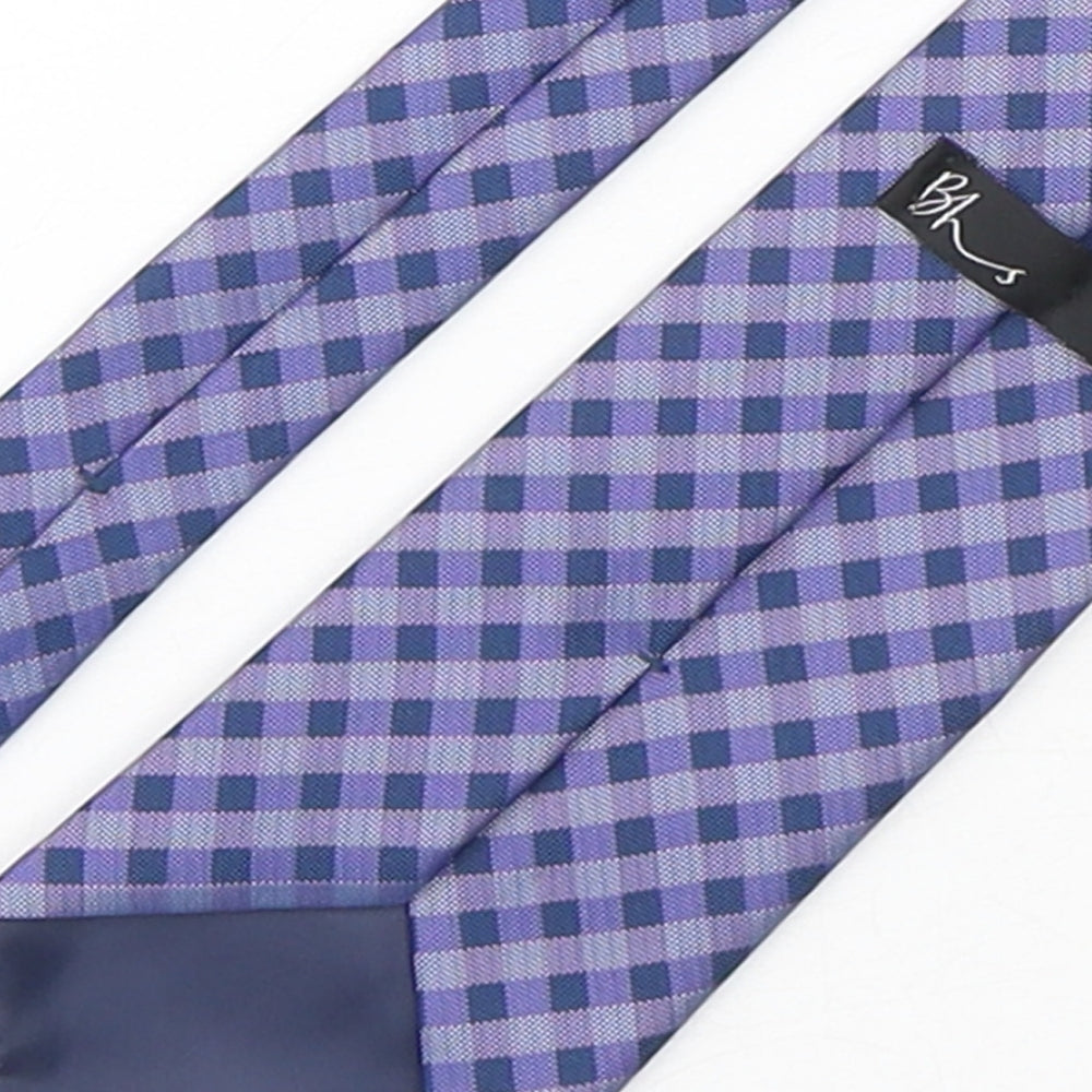 BHS Mens Purple Plaids & Checks Polyester Pointed Tie One Size