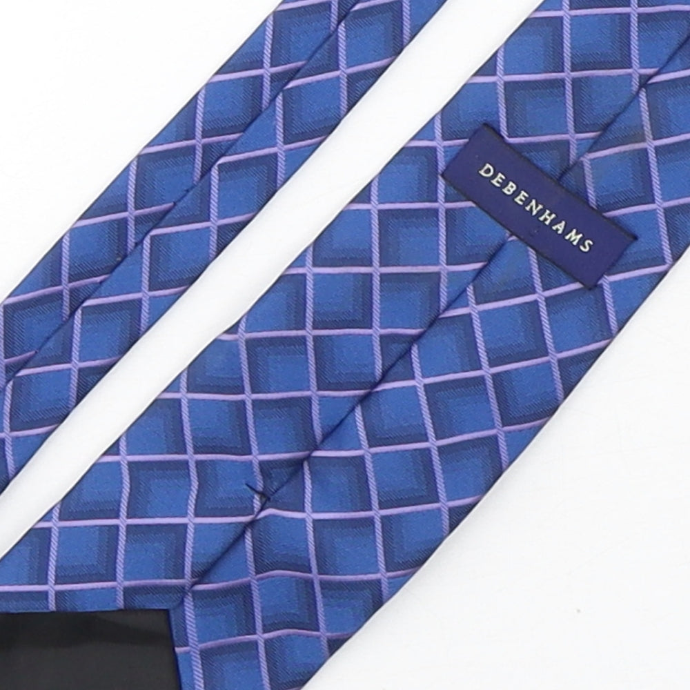 Debenhams Mens Blue Plaids & Checks Polyester Pointed Tie One Size