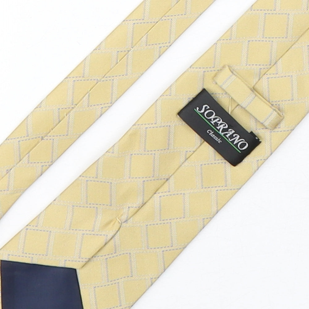 Soprano Mens Multicoloured Geometric Polyester Pointed Tie One Size