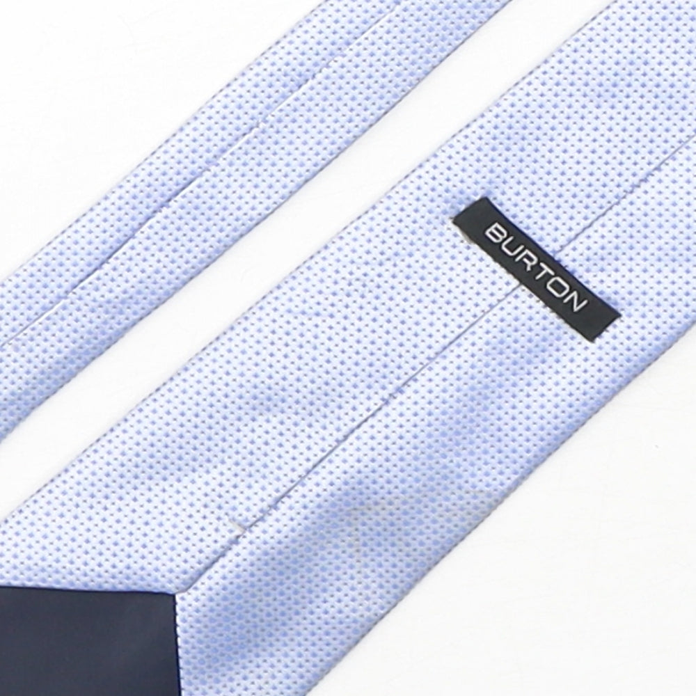 Burton Mens Blue Geometric Polyester Pointed Tie One Size
