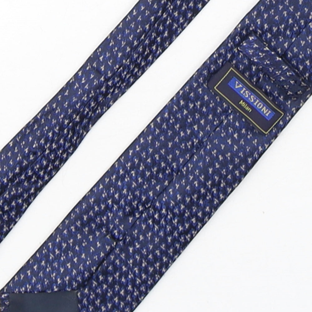 Vissioni Mens Multicoloured Geometric Microfibre Pointed Tie One Size