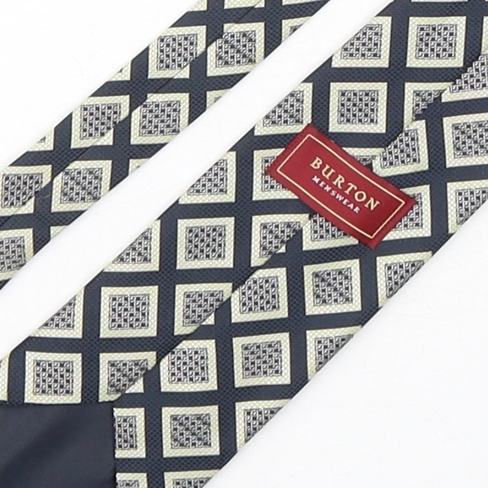 Burton Mens Multicoloured Geometric Polyester Pointed Tie One Size