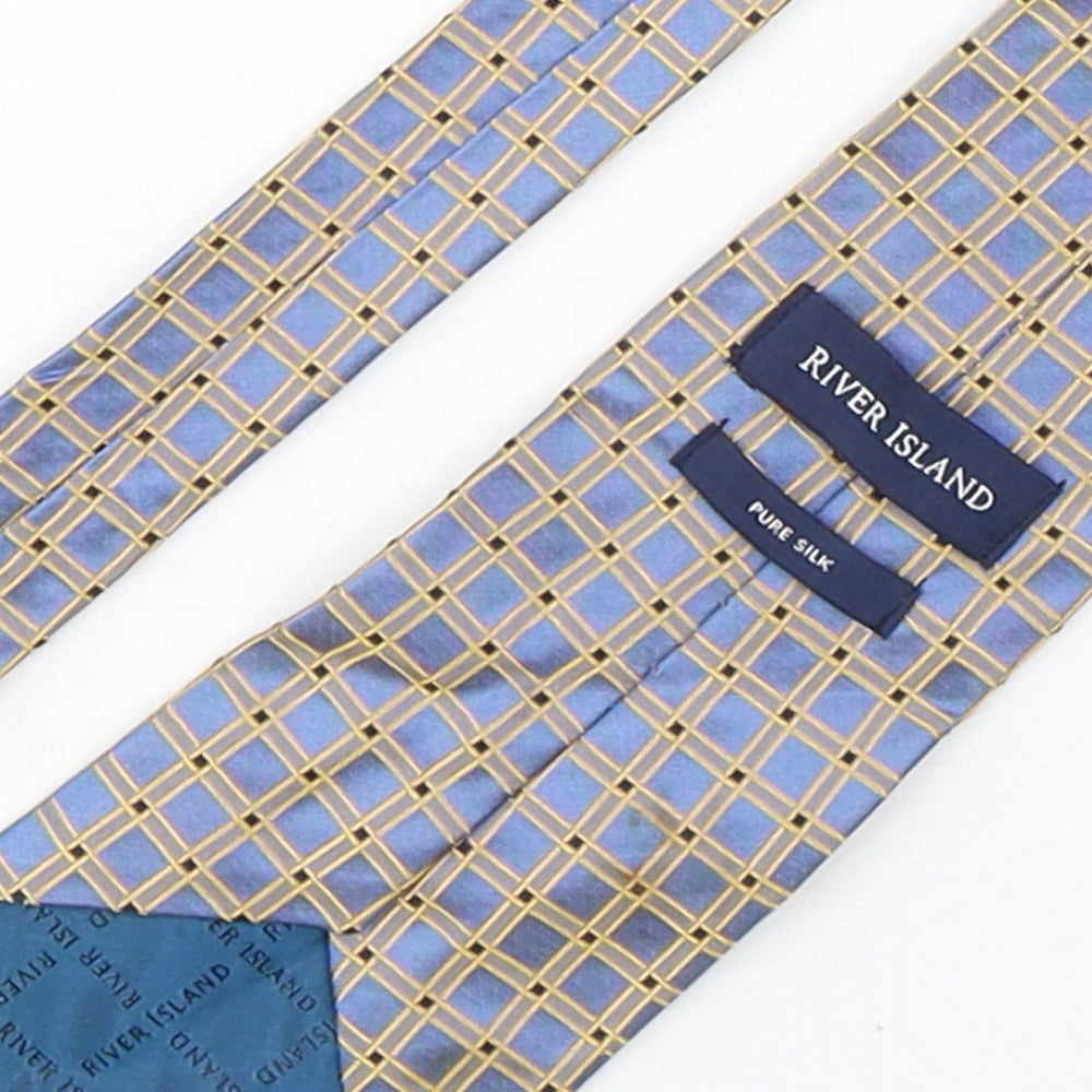 River Island Mens Multicoloured Plaids & Checks Silk Pointed Tie One Size