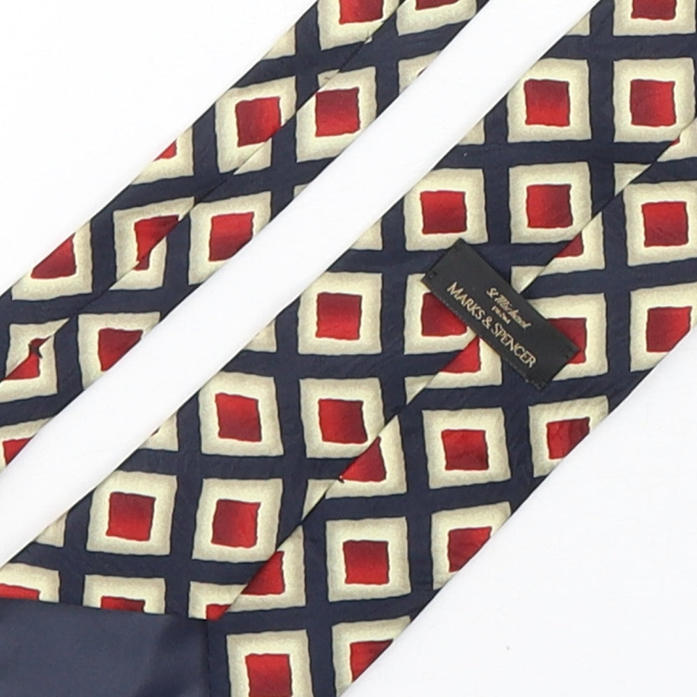 Marks & Spencer Mens Multicoloured Geometric Polyester Pointed Tie One Size