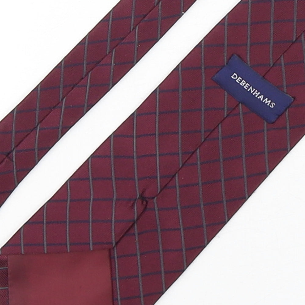 Debenhams Mens Purple Plaids & Checks Polyester Pointed Tie One Size