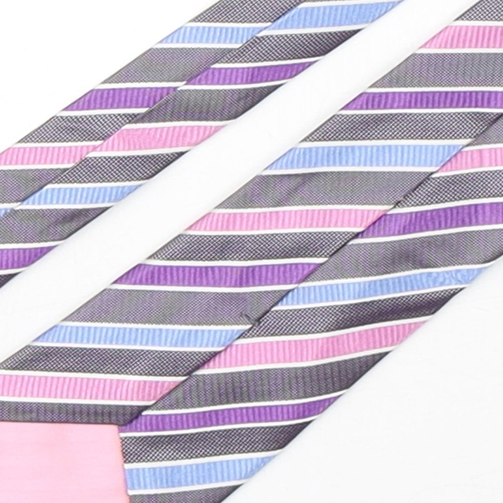 Marks & Spencer Mens Multicoloured Striped Silk Pointed Tie One Size