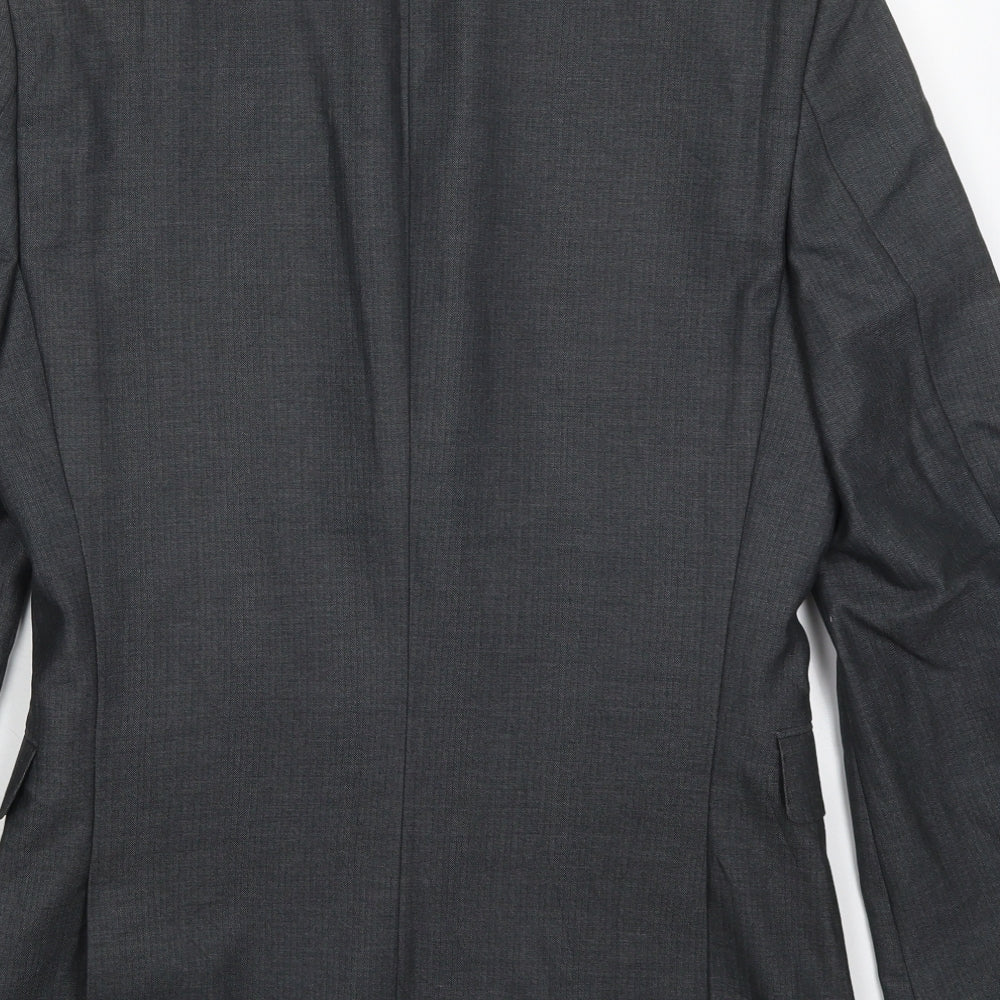 NEXT Mens Grey Polyester Jacket Suit Jacket Size 36
