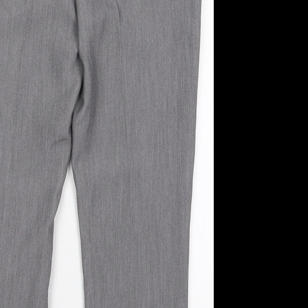 Papaya Womens Grey Polyester Trousers Size 10 L23.5 in Regular Hook & Eye