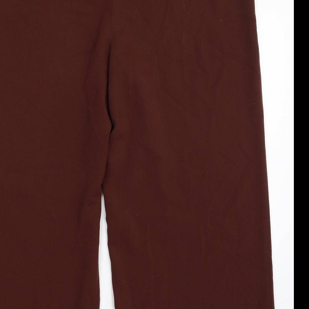 Dorothy Perkins Womens Brown Polyester Trousers Size 16 L25 in Regular Zip